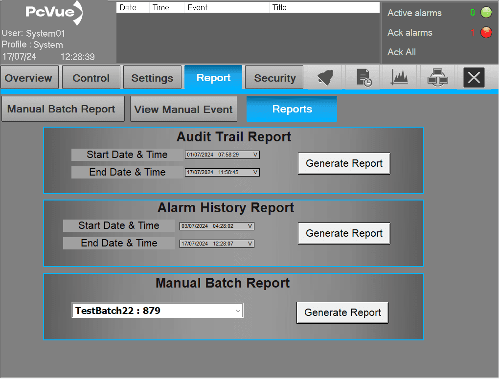 PcVue Synoptics