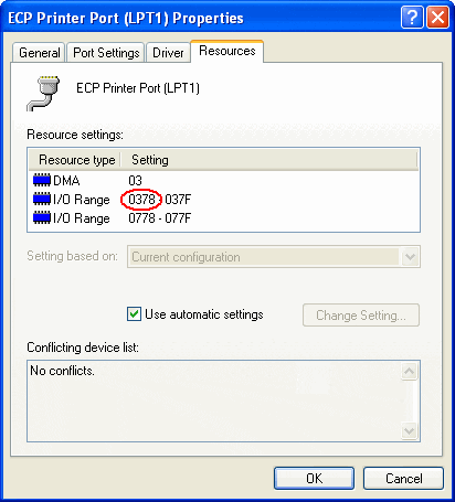 Driver_ECP_Printer_Port_properties_dialog
