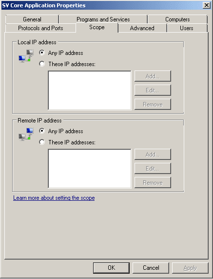 SV Core Application Properties 5 Scope