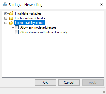 Networking Security settings