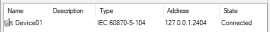 IEC device status on Application Explorer